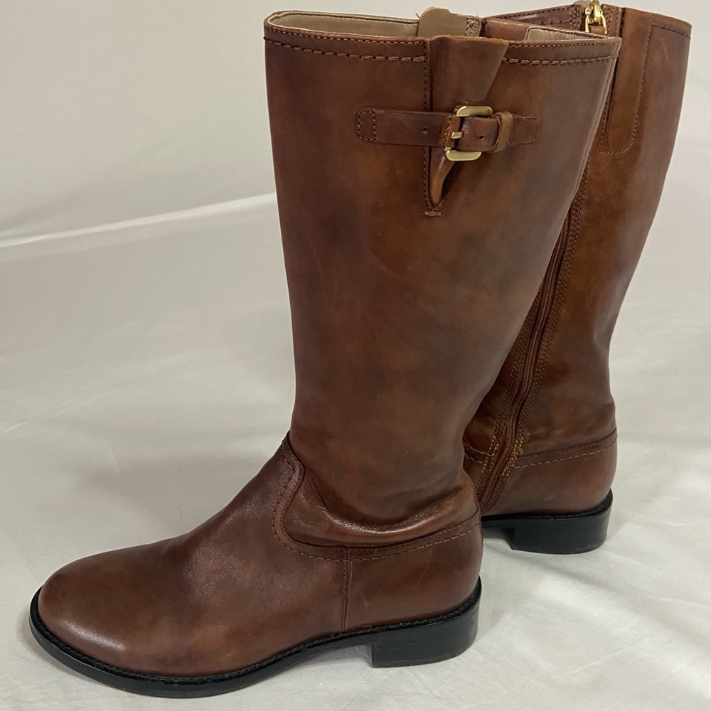 ECCO brown tall leather boots size 38